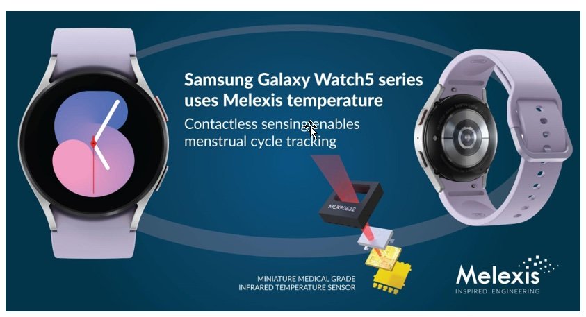 La montre connectée Galaxy Watch5 utilise un capteur de température Melexis pour le suivi du cycle menstruel